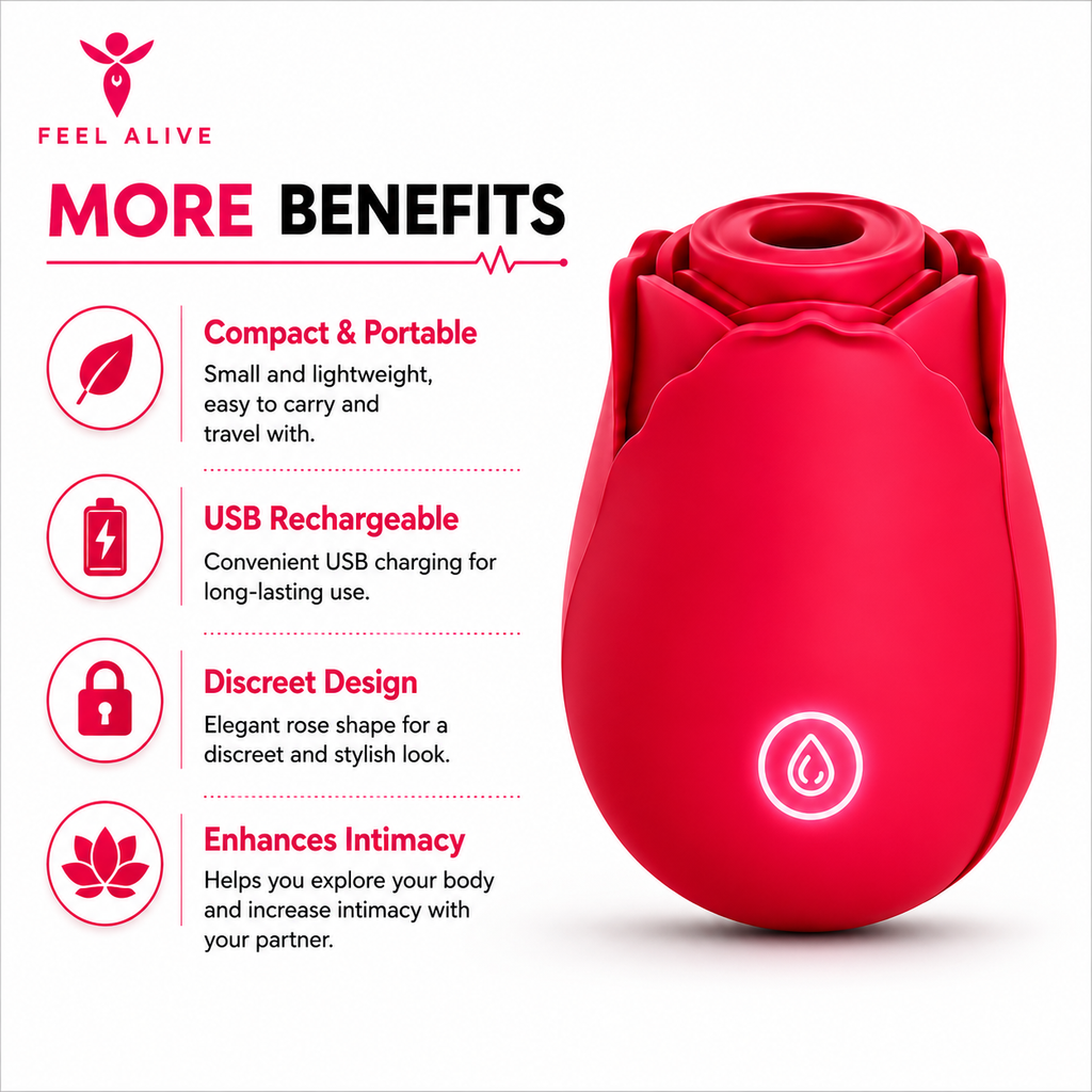 Feel Alive Rose Suction Vibrator