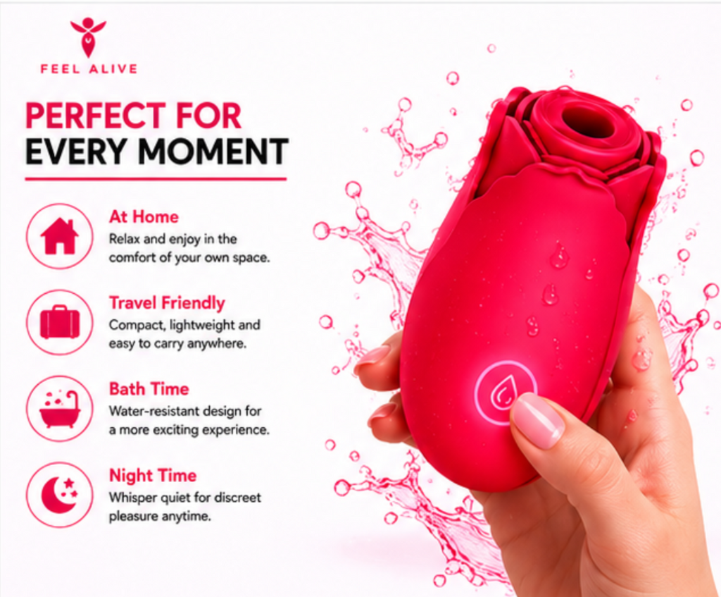 Feel Alive Rose Suction Vibrator