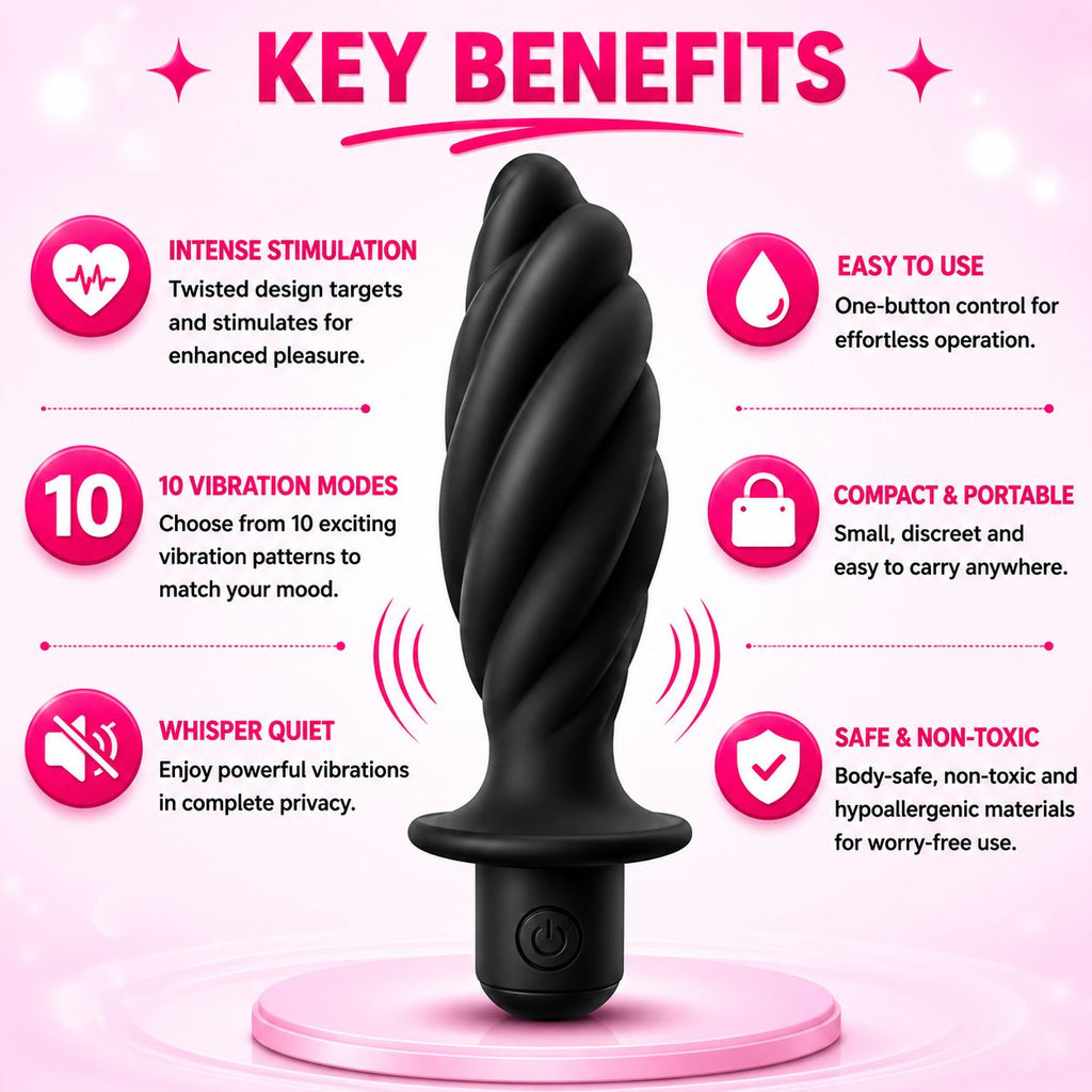 Feel Alive Twisted Hand Plug Vibrator – 10 Vibration Modes