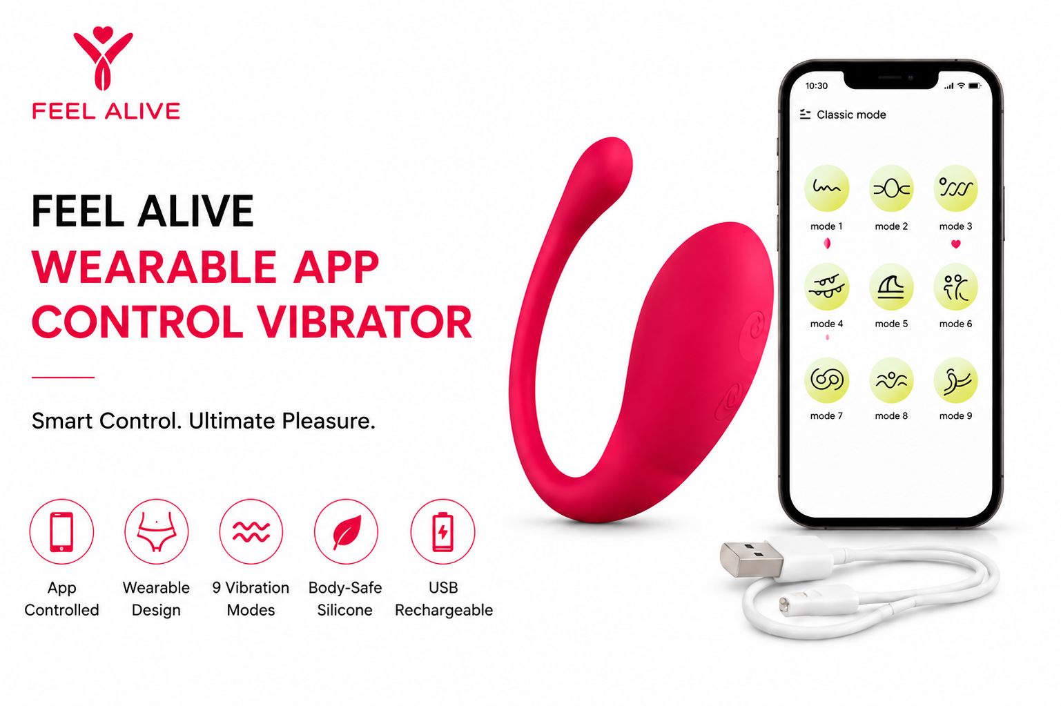 Feel Alive Wearable App Control Vibrator