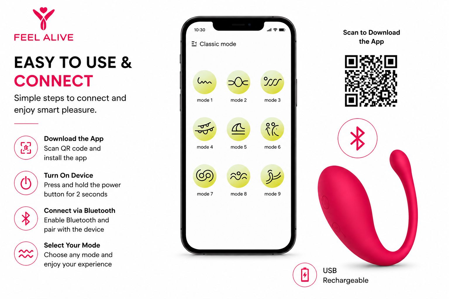 Feel Alive Wearable App Control Vibrator