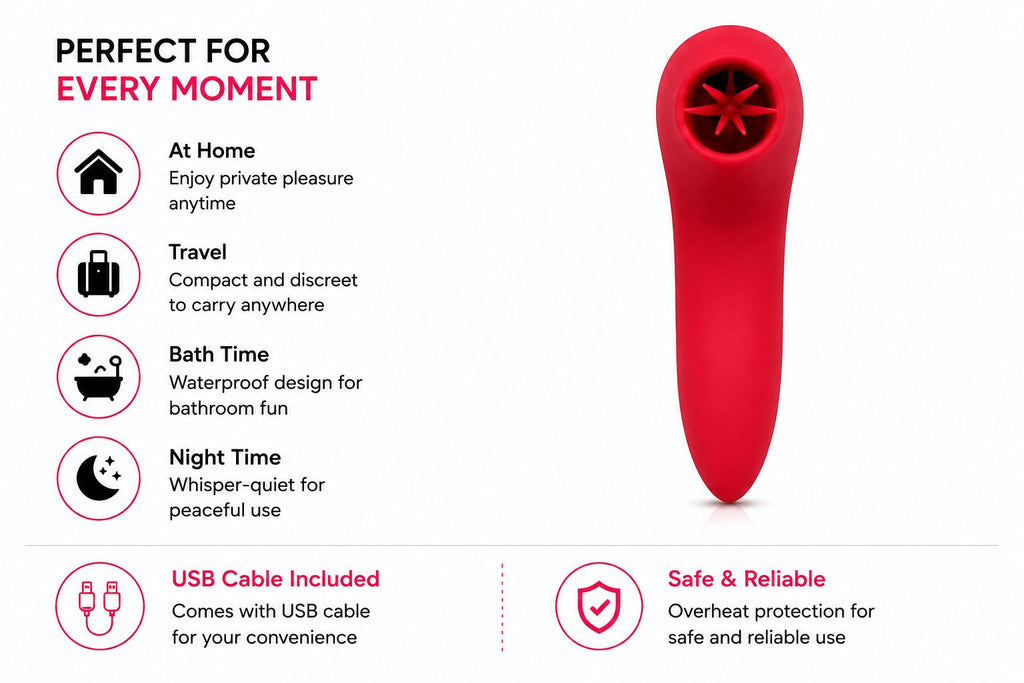Feel Alive 12 Function Tongue Licking Vibrator – Waterproof Silicone Stimulator