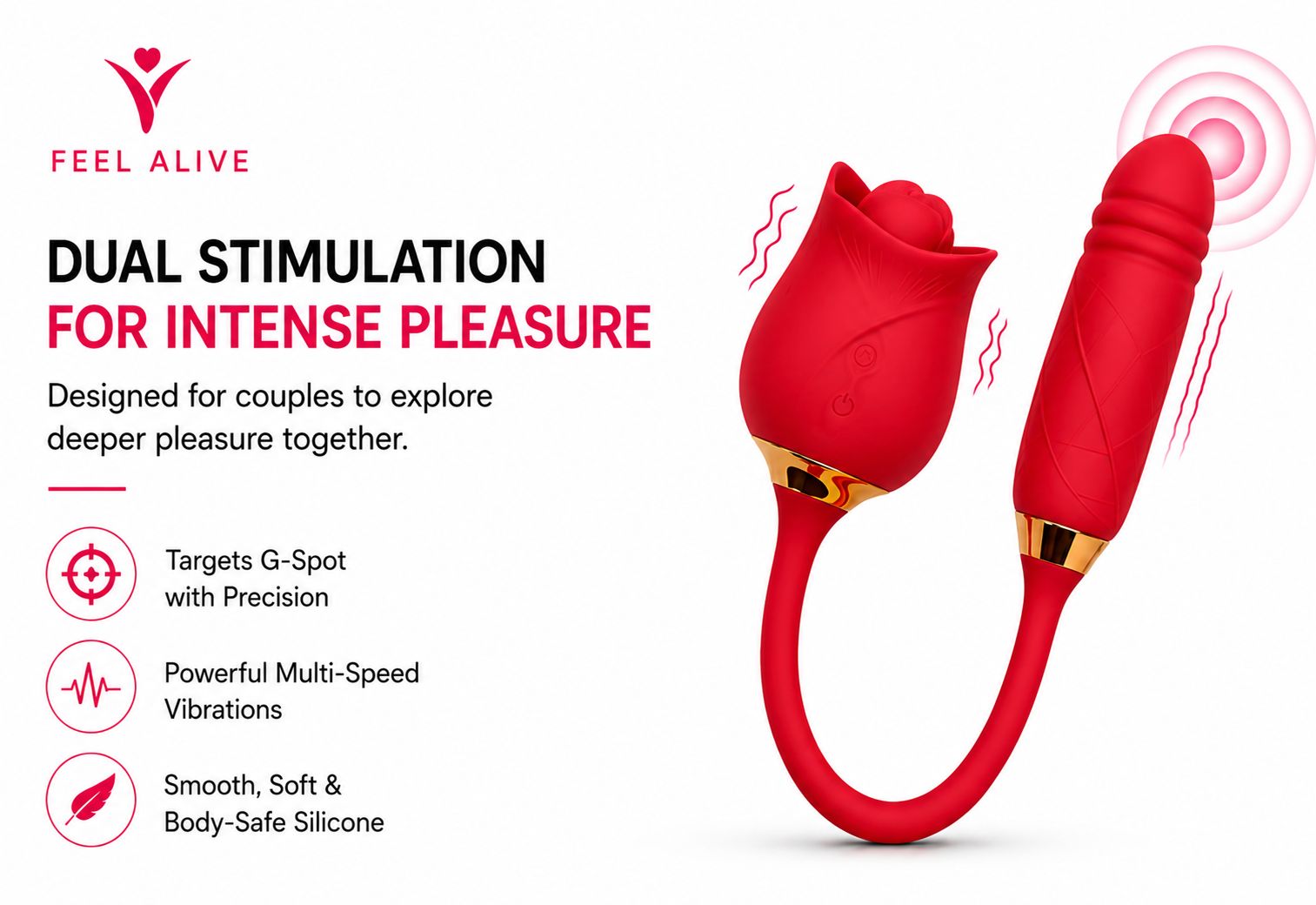 Feel Alive Rose Duo Vibrator
