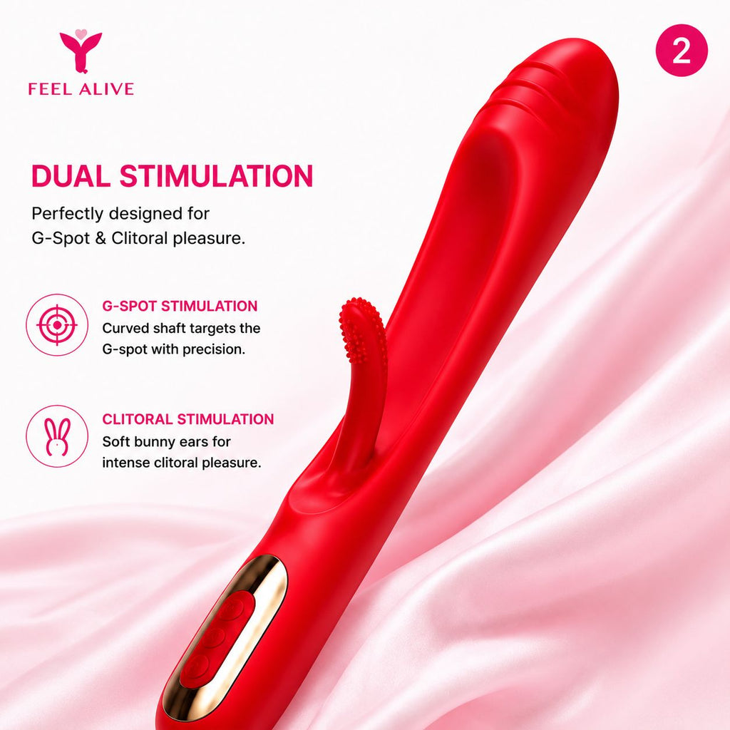 Feel Alive Rabbit Vibrator – Dual Stimulation G-Spot Massager