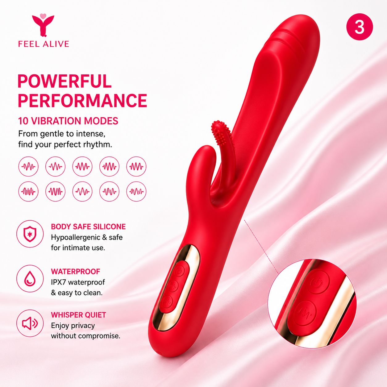 Feel Alive Rabbit Vibrator – Dual Stimulation G-Spot Massager