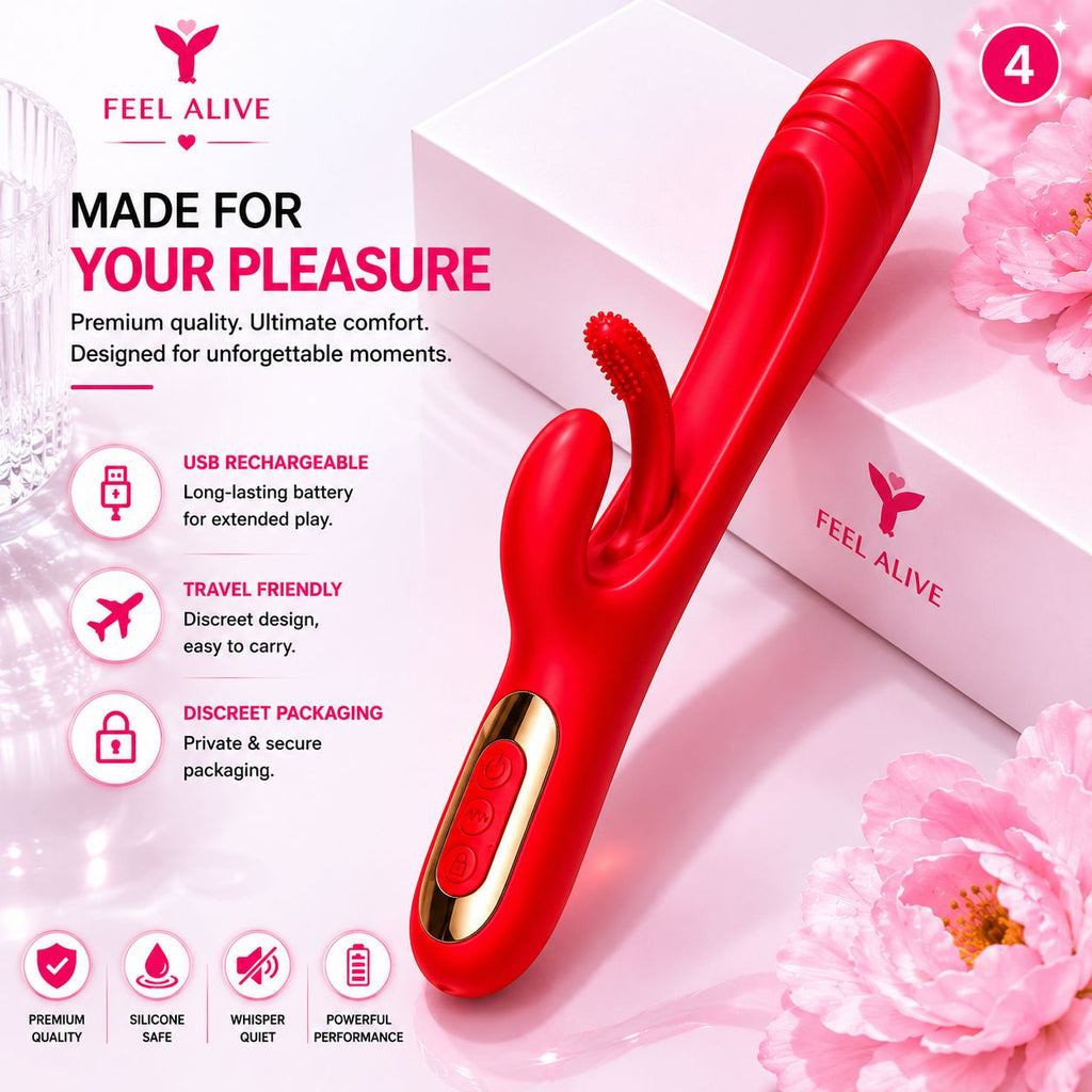 Feel Alive Rabbit Vibrator – Dual Stimulation G-Spot Massager
